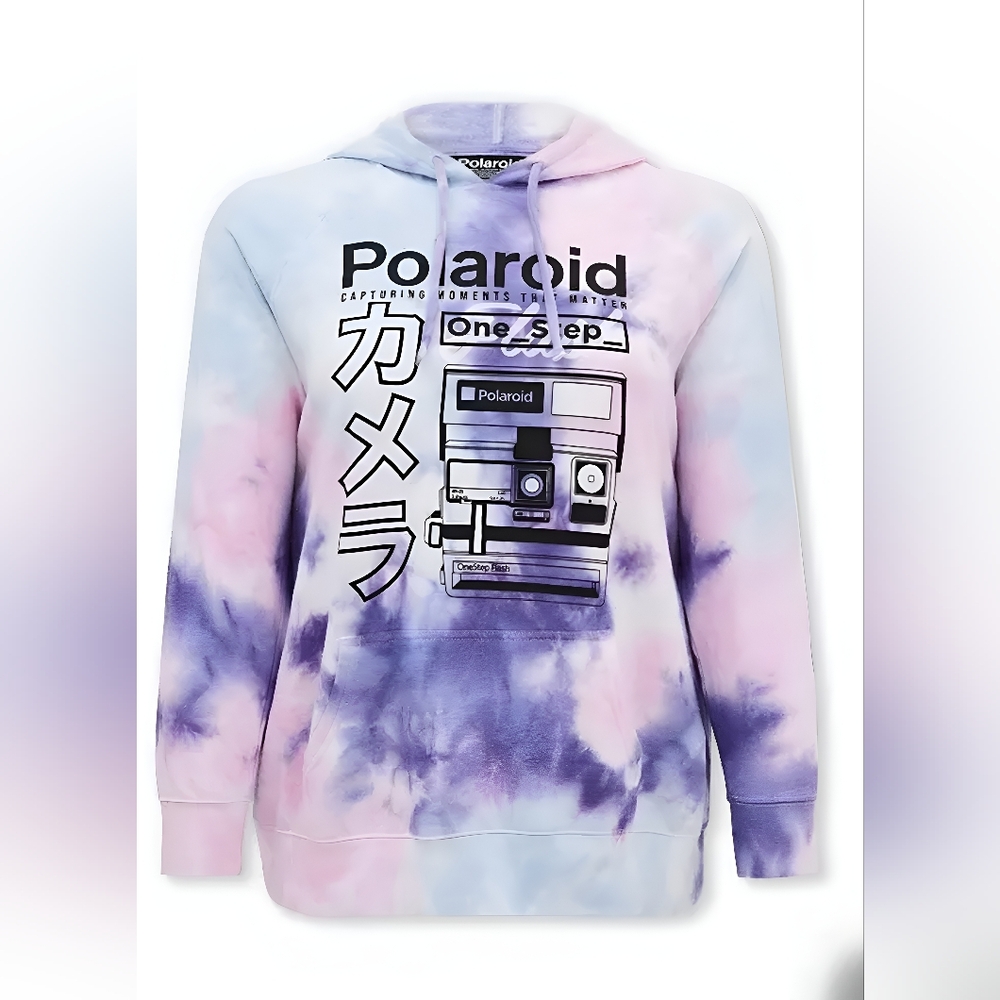 Torrid Polaroid Tye Dye Fleece Hoodie Graphic Sweat Shirt - Picture 4 of 4